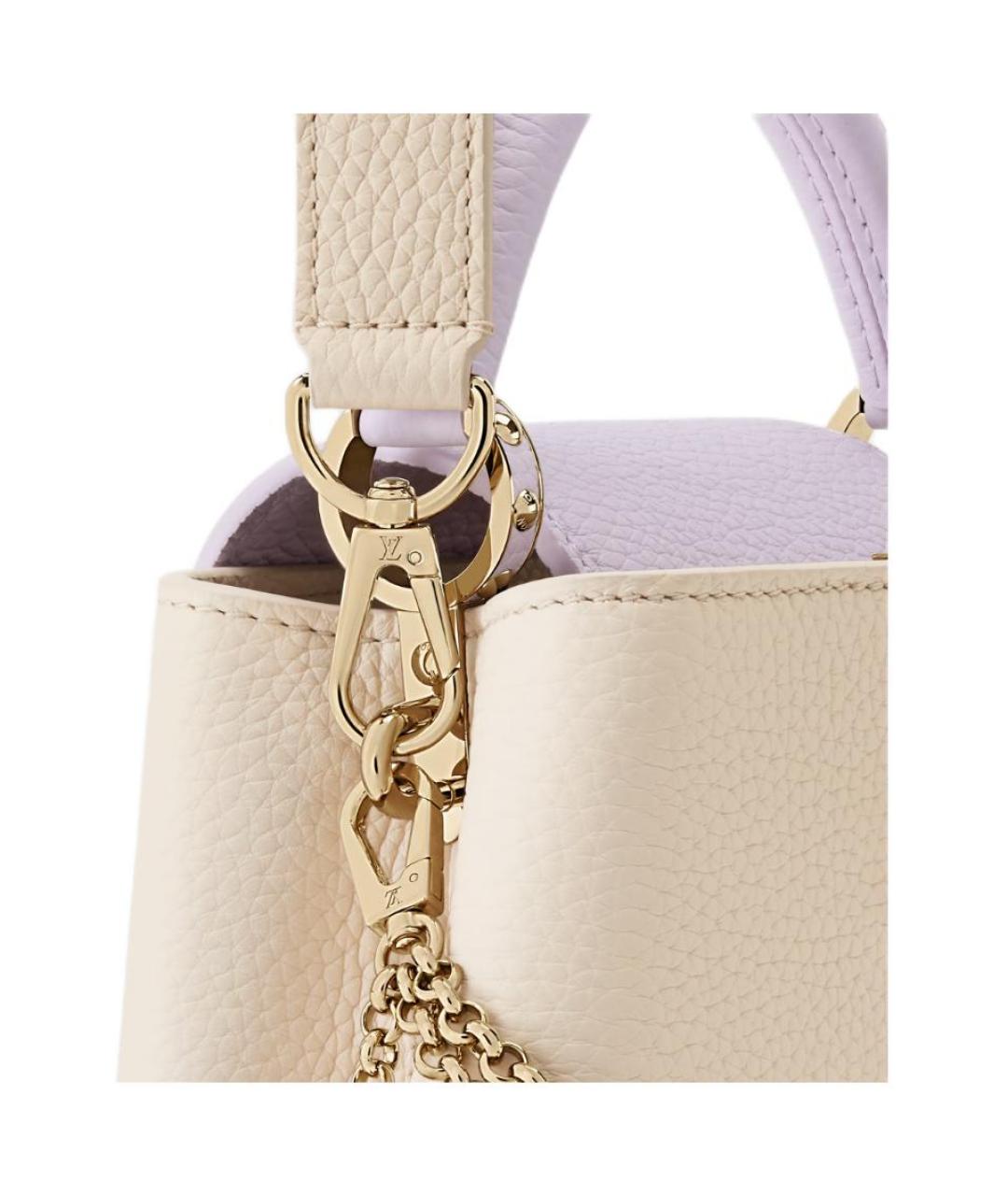 LOUIS VUITTON Белая кожаная сумка с короткими ручками, фото 5