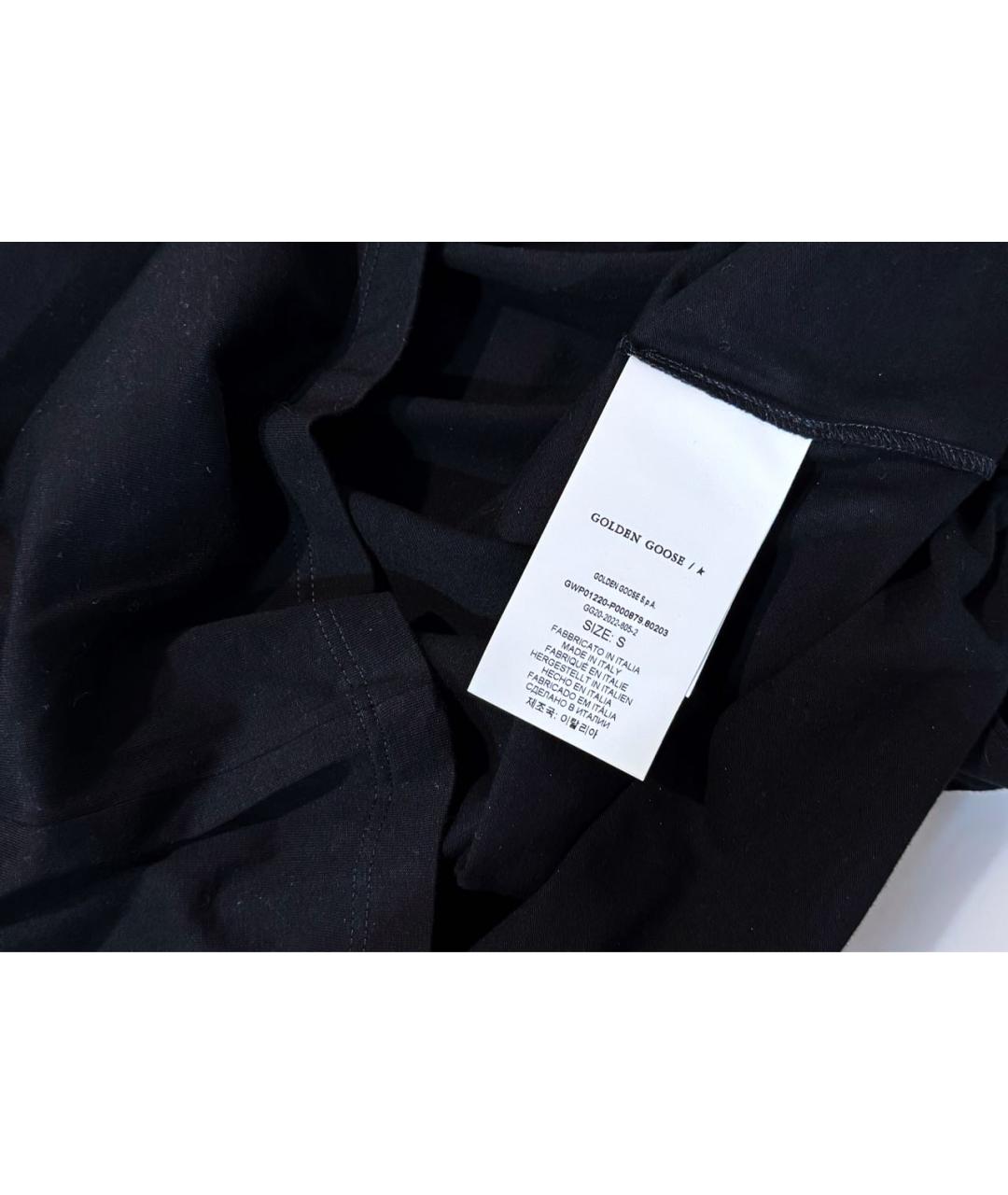 GOLDEN GOOSE DELUXE BRAND Черная хлопковая футболка, фото 5