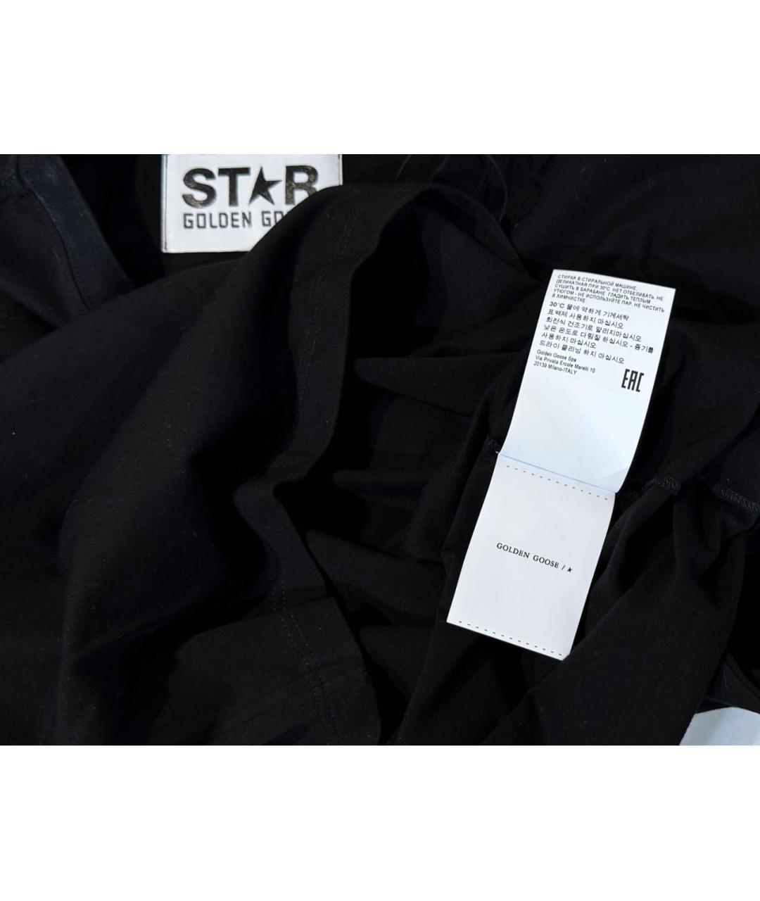 GOLDEN GOOSE DELUXE BRAND Черная хлопковая футболка, фото 6