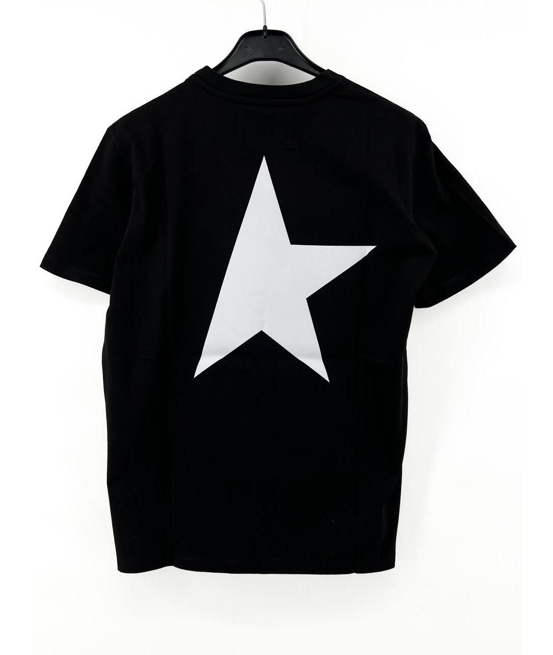 GOLDEN GOOSE DELUXE BRAND Черная хлопковая футболка, фото 2