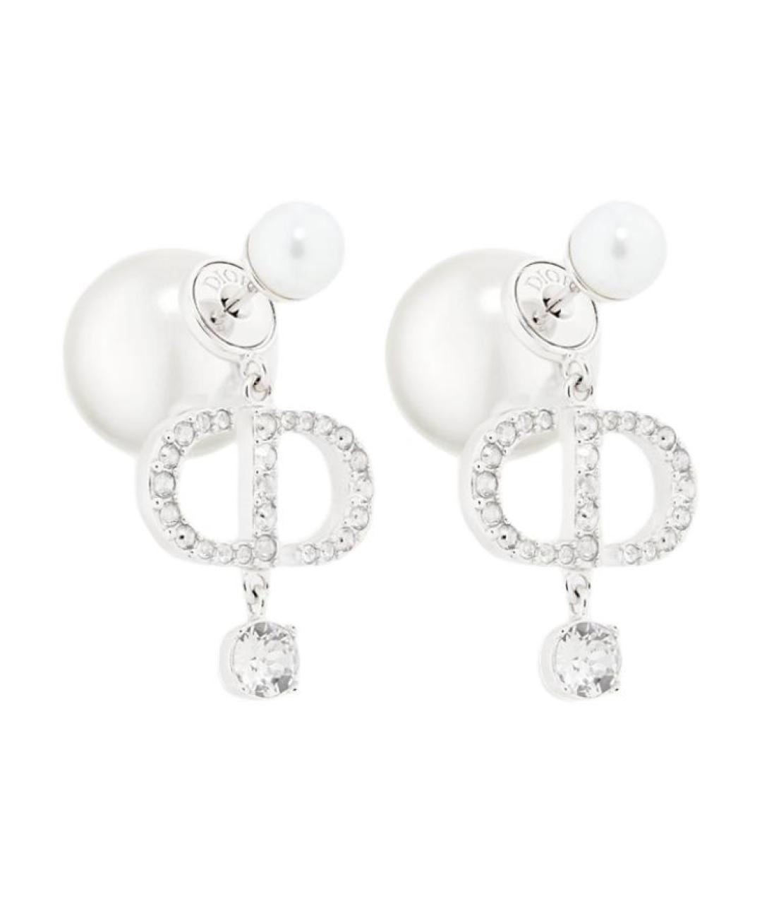 CHRISTIAN DIOR Серебряные металлические серьги, фото 1