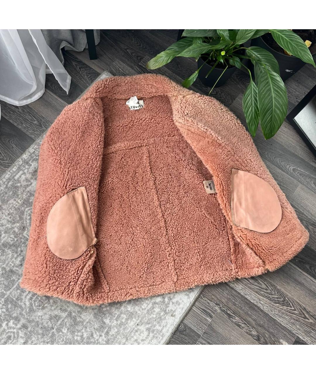 ACNE STUDIOS Бежевая кожаная дубленка, фото 4