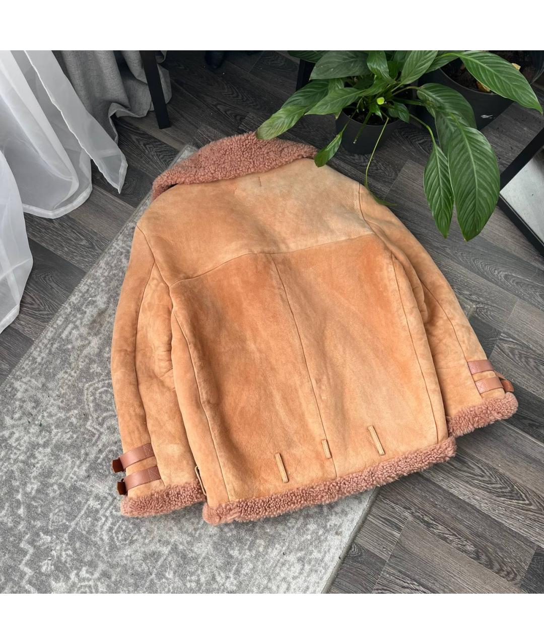 ACNE STUDIOS Бежевая кожаная дубленка, фото 2