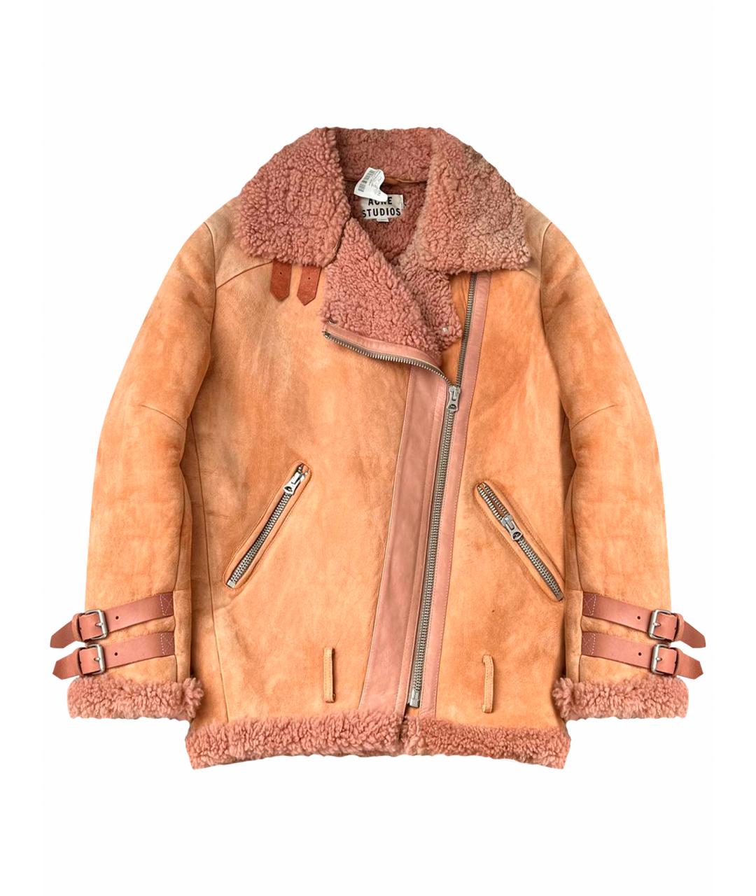 ACNE STUDIOS Бежевая кожаная дубленка, фото 1