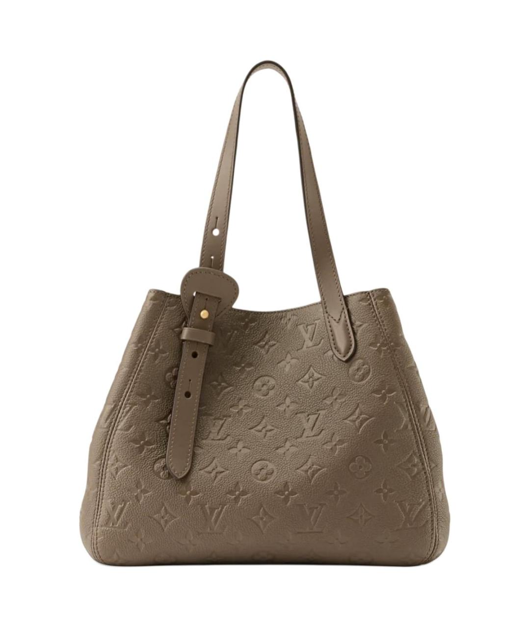 LOUIS VUITTON Коричневая кожаная сумка с короткими ручками, фото 4