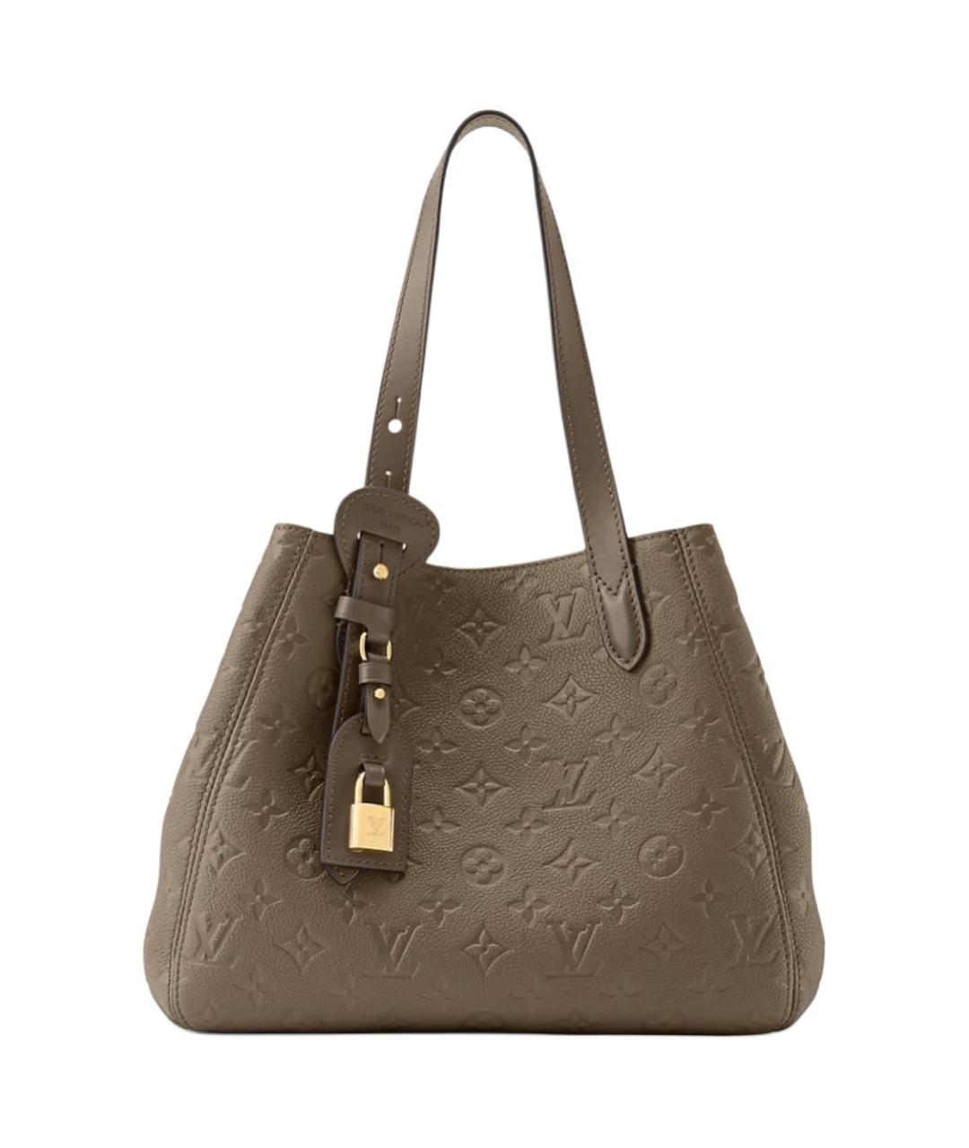 LOUIS VUITTON Коричневая кожаная сумка с короткими ручками, фото 2