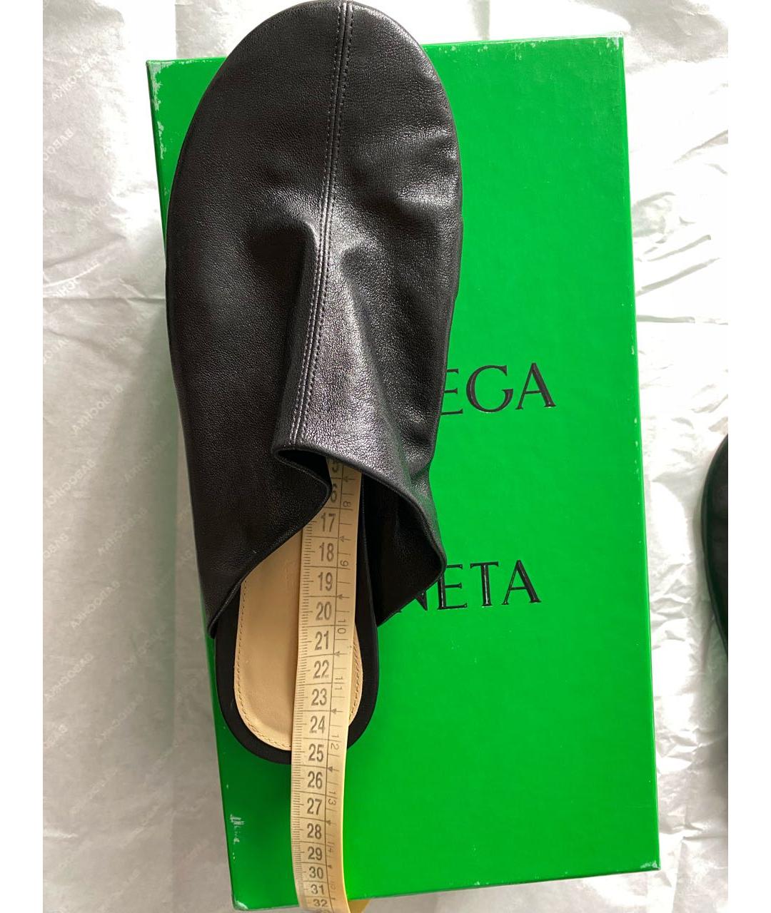 BOTTEGA VENETA Черные кожаные сабо, фото 5