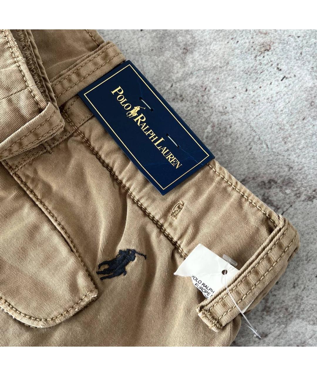 POLO RALPH LAUREN Бежевые хлопковые шорты, фото 3