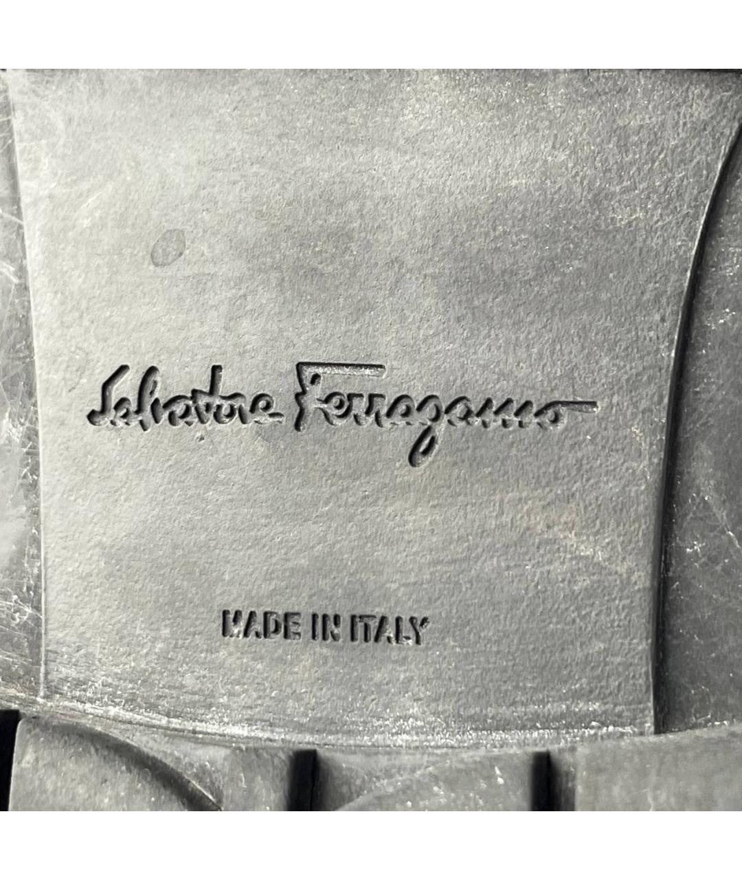 FERRAGAMO Черные кожаные лоферы, фото 6