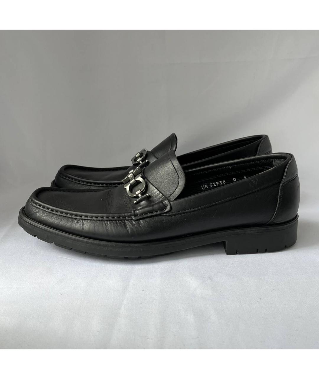 FERRAGAMO Черные кожаные лоферы, фото 10