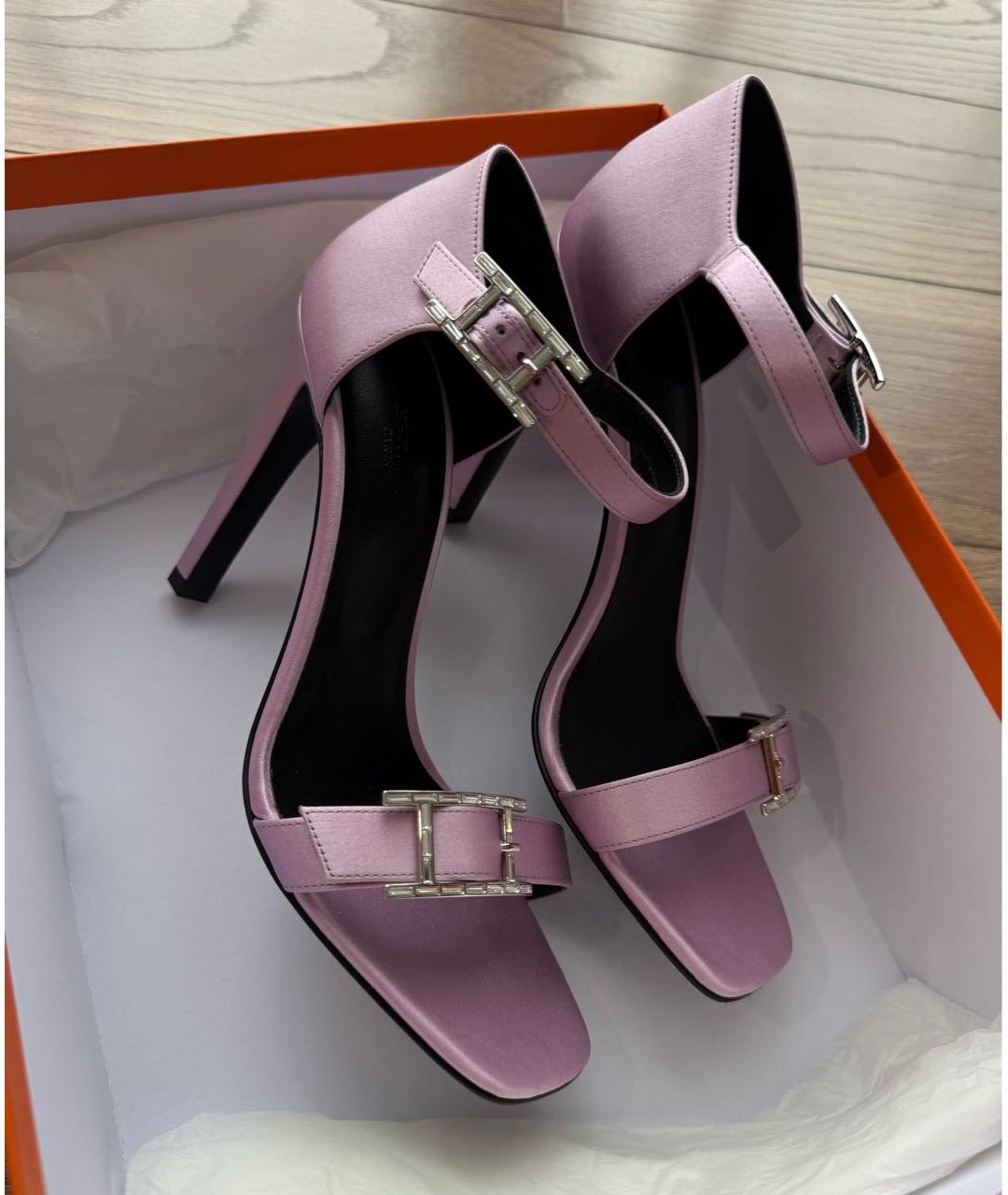 HERMES Розовые босоножки, фото 3