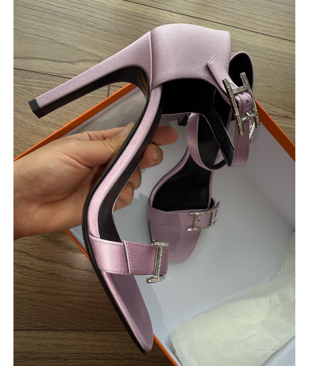 HERMES Розовые босоножки, фото 6