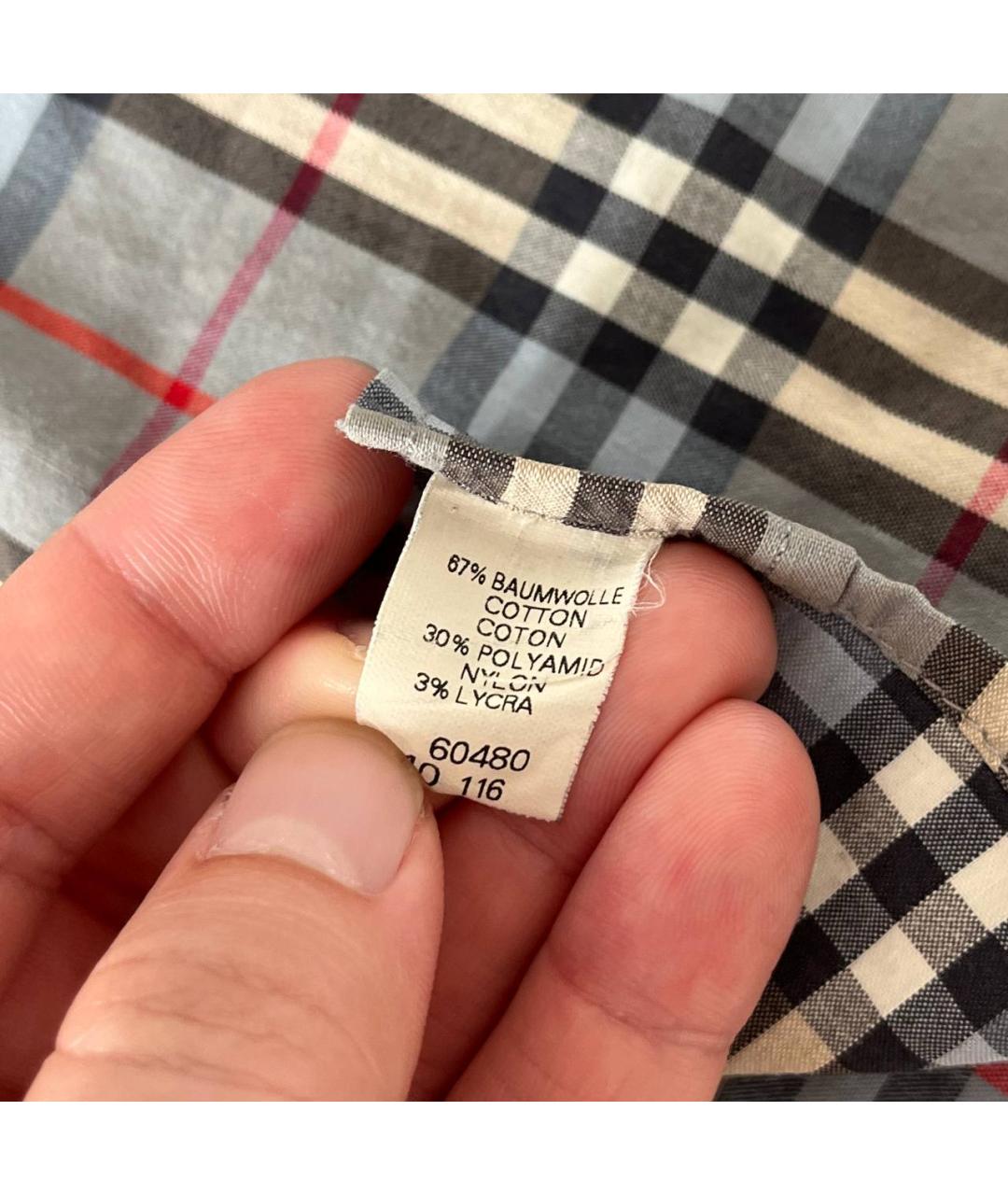BURBERRY Мульти хлопковая кэжуал рубашка, фото 5