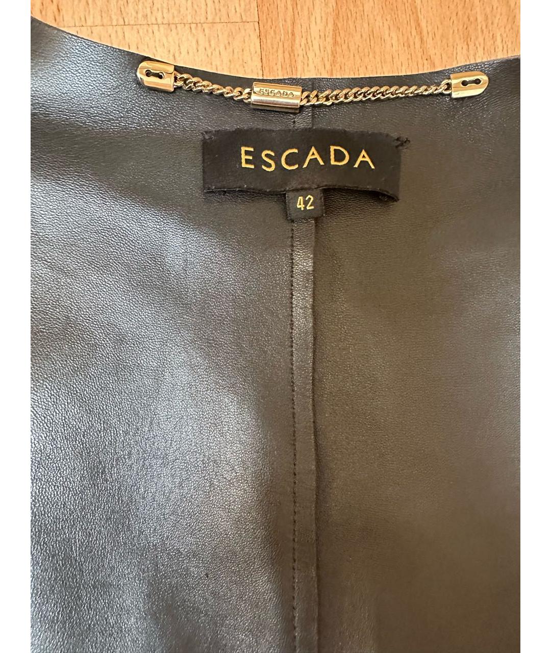 ESCADA Черная кожаная куртка, фото 2