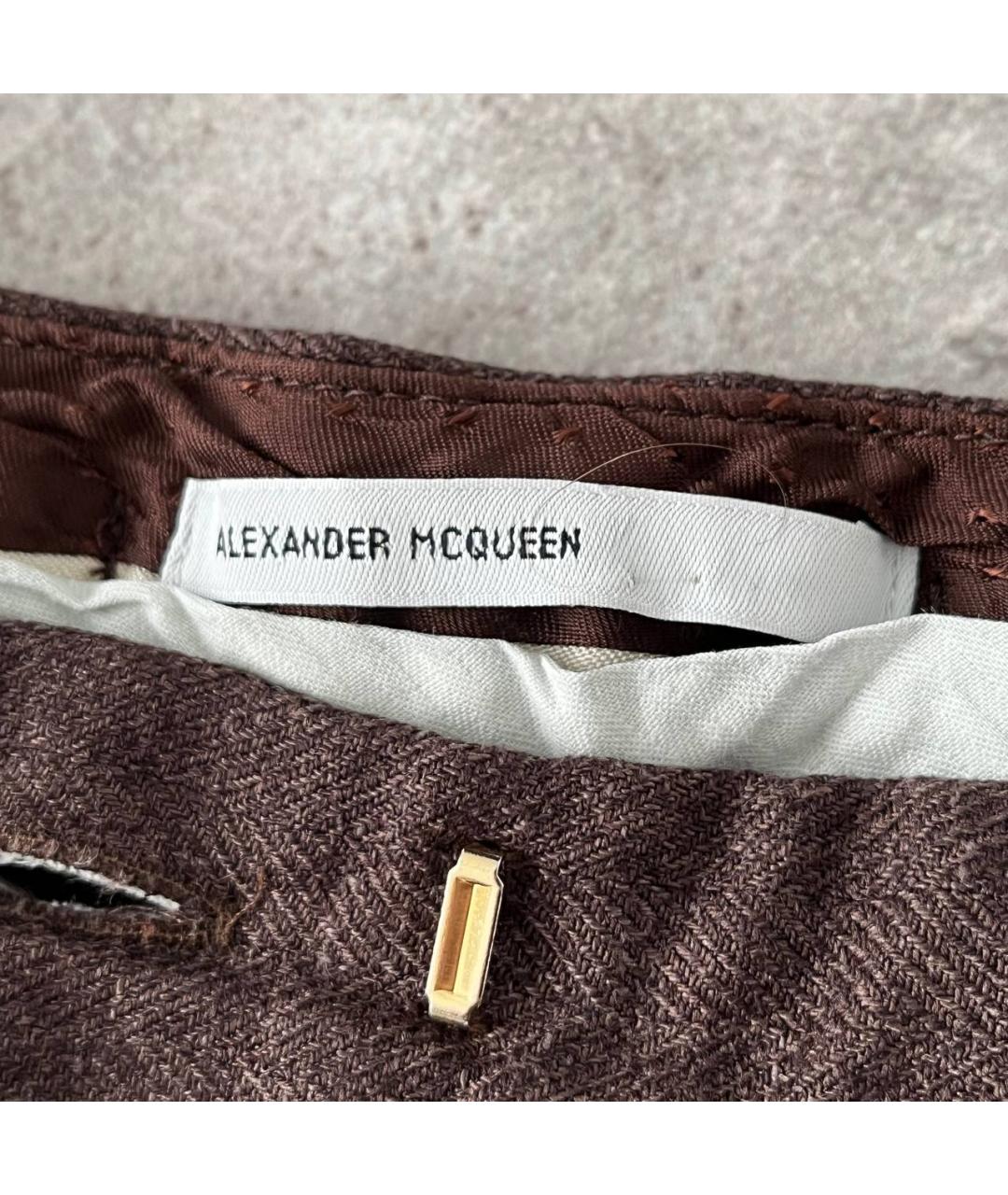 ALEXANDER MCQUEEN Коричневые прямые брюки, фото 3