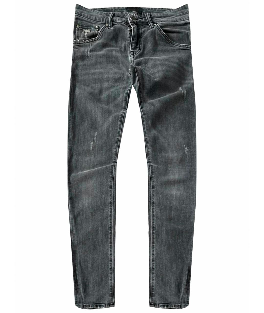 EMPORIO ARMANI Серые хлопковые прямые джинсы, фото 1