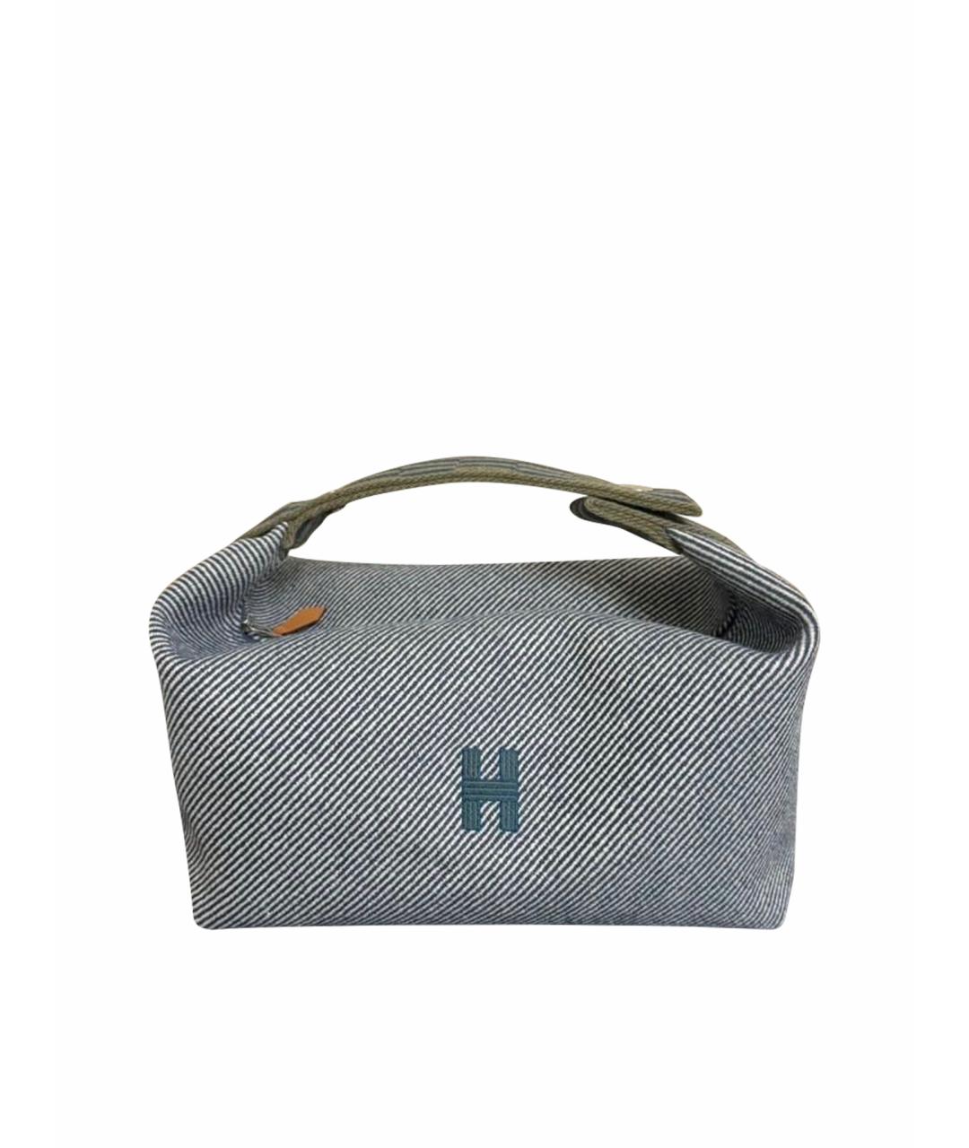 HERMES Серая тканевая косметичка, фото 1