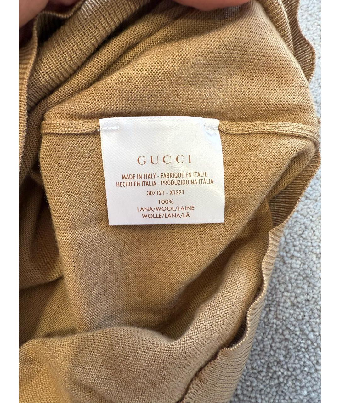 GUCCI Коричневый шерстяной джемпер / свитер, фото 4