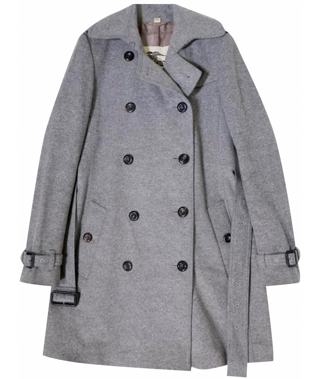 BURBERRY Серое шерстяное пальто, фото 1