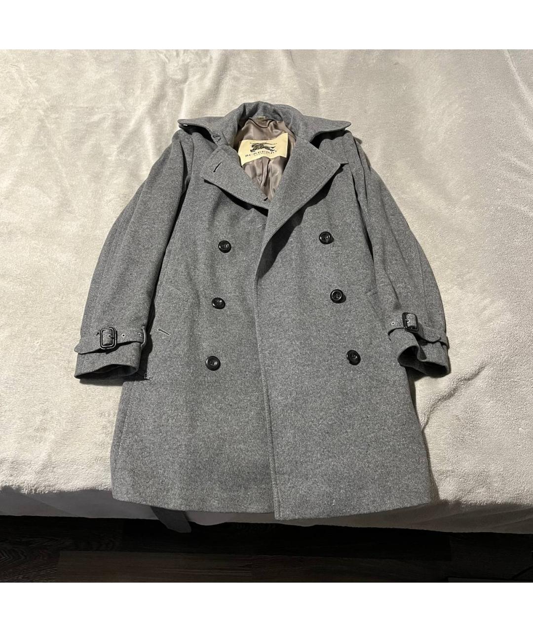 BURBERRY Серое шерстяное пальто, фото 10