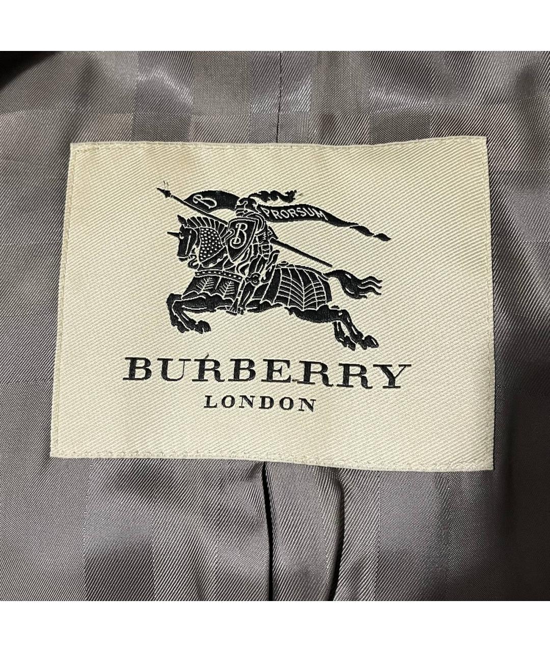 BURBERRY Серое шерстяное пальто, фото 5