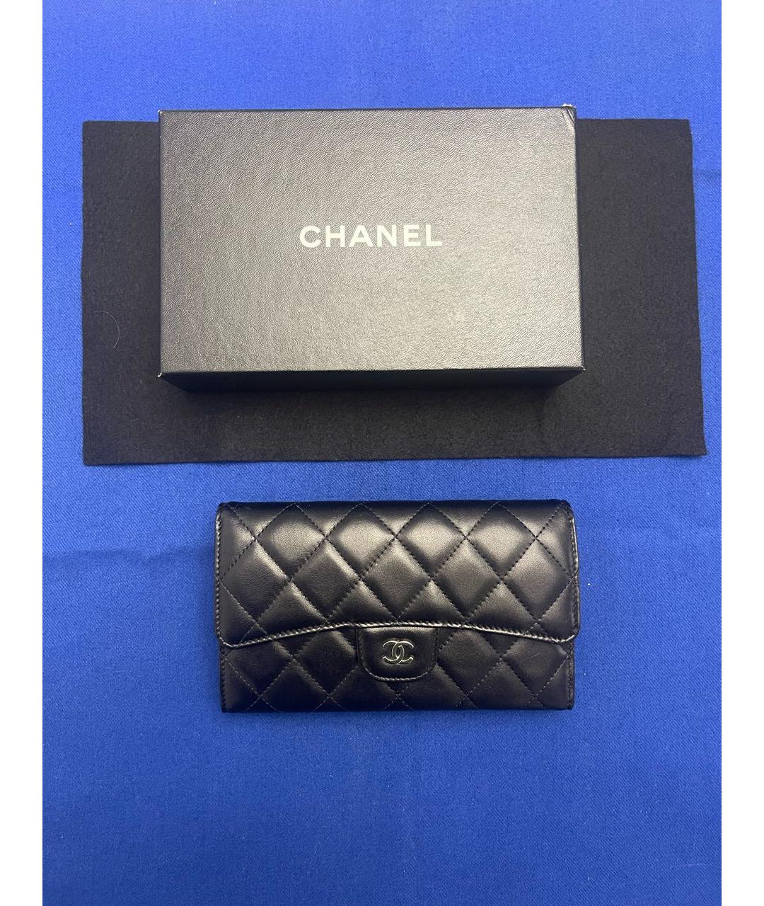 CHANEL Черный кожаный кошелек, фото 2