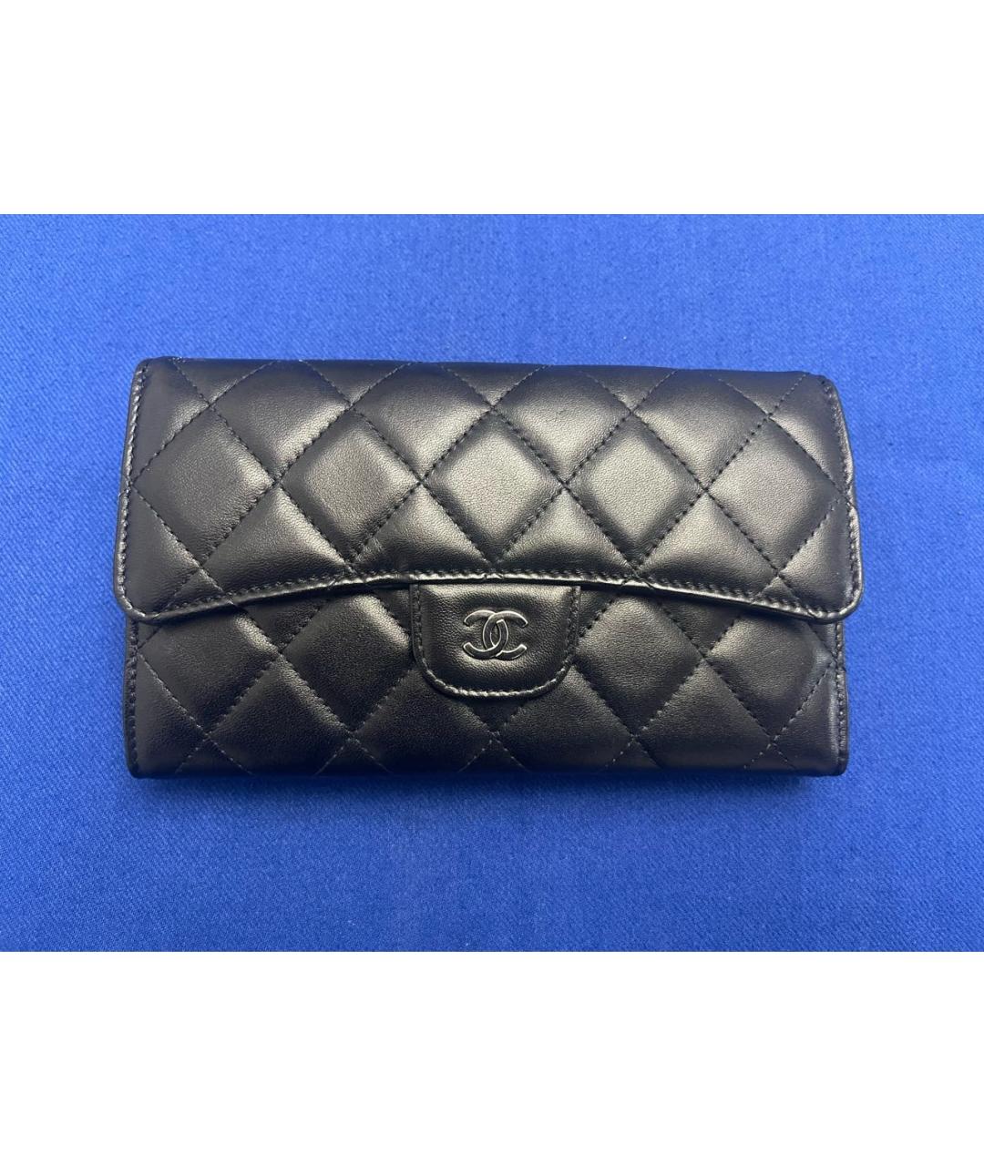 CHANEL Черный кожаный кошелек, фото 9