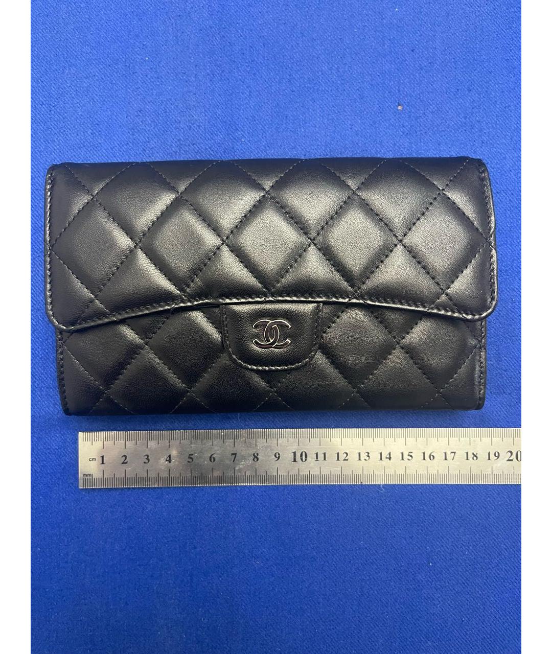 CHANEL Черный кожаный кошелек, фото 8