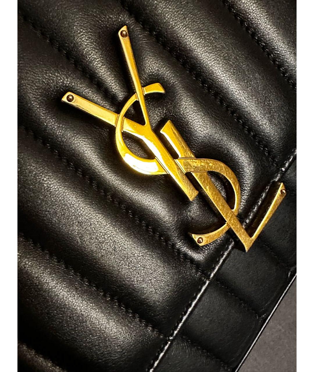 SAINT LAURENT Черная кожаная сумка через плечо, фото 3