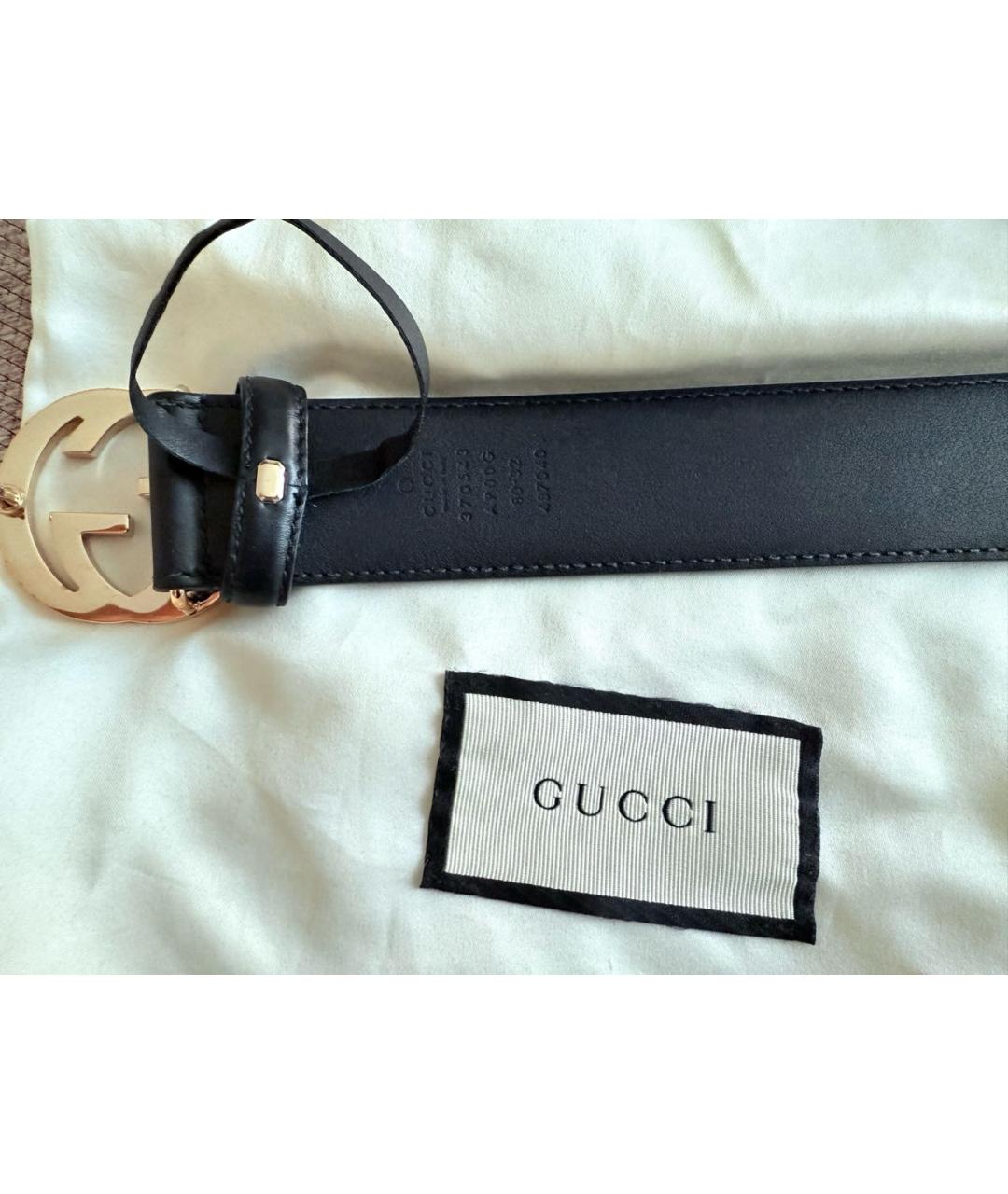 GUCCI Черный кожаный ремень, фото 3