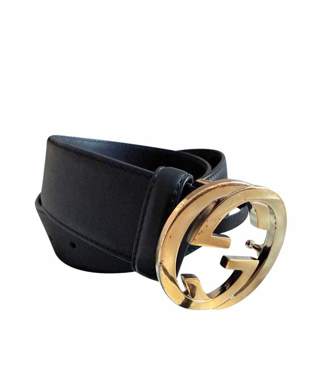 GUCCI Черный кожаный ремень, фото 1