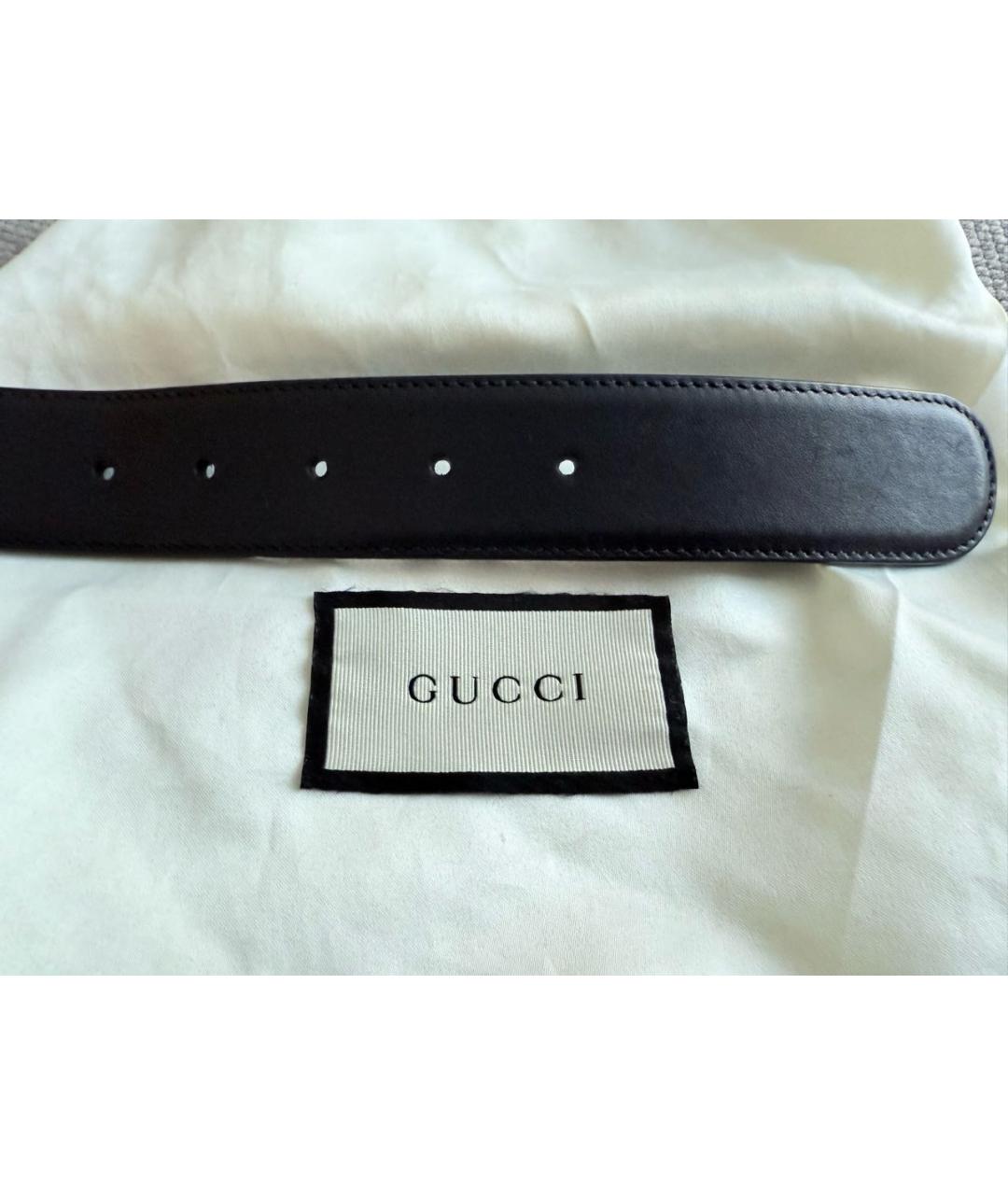 GUCCI Черный кожаный ремень, фото 4