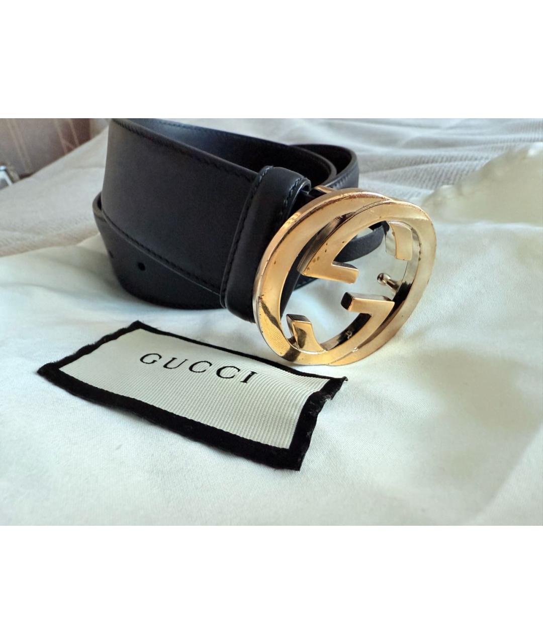 GUCCI Черный кожаный ремень, фото 6