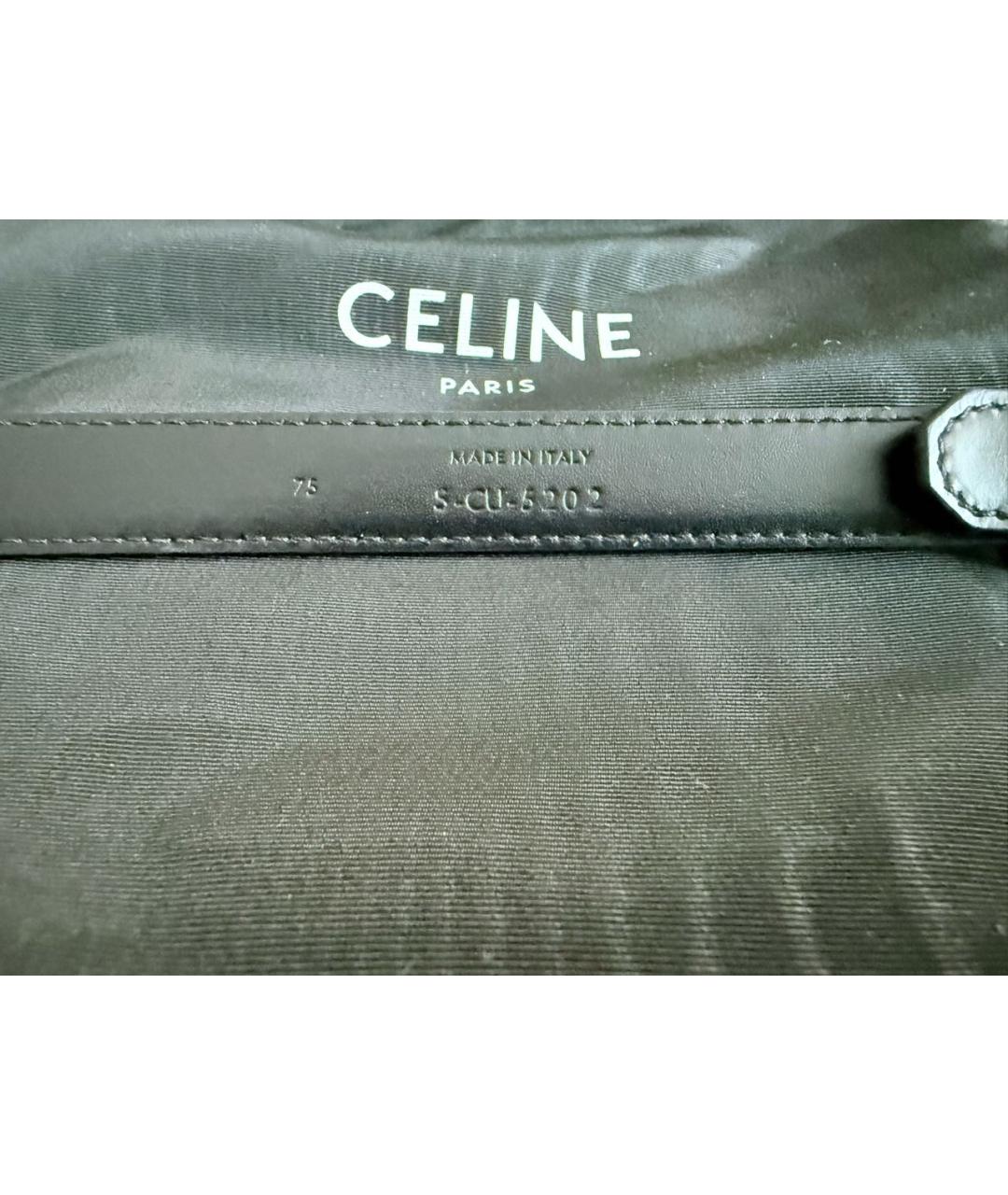 CELINE Черный кожаный ремень, фото 3