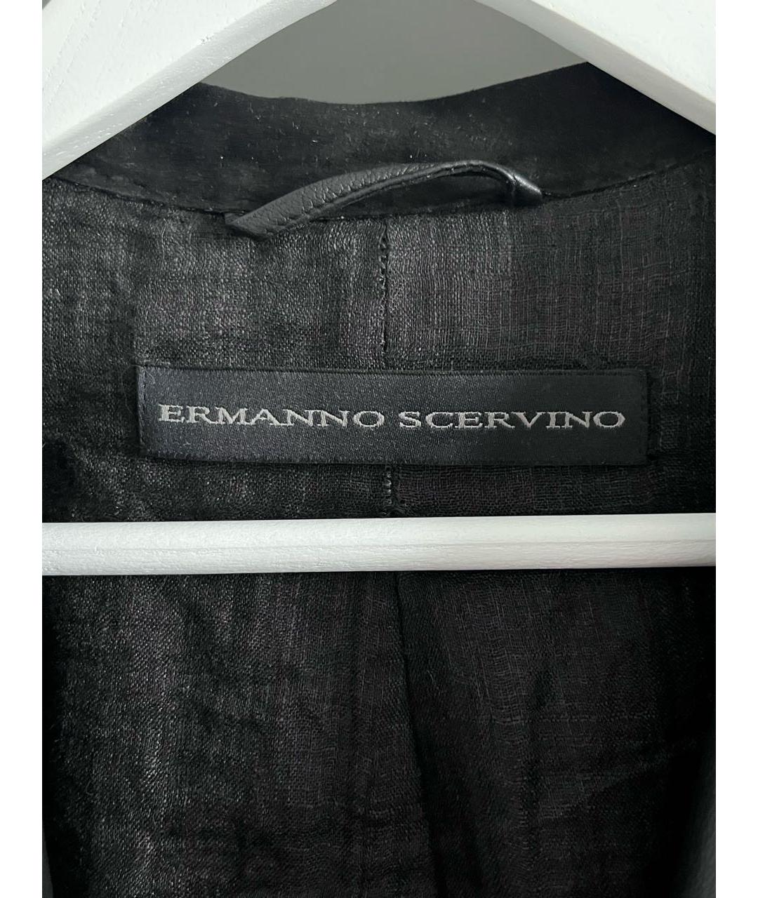 ERMANNO SCERVINO Черный кожаный жакет/пиджак, фото 3
