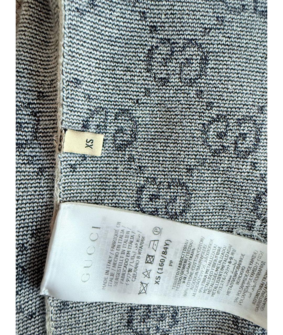 GUCCI Темно-синяя полиамидовая футболка, фото 7
