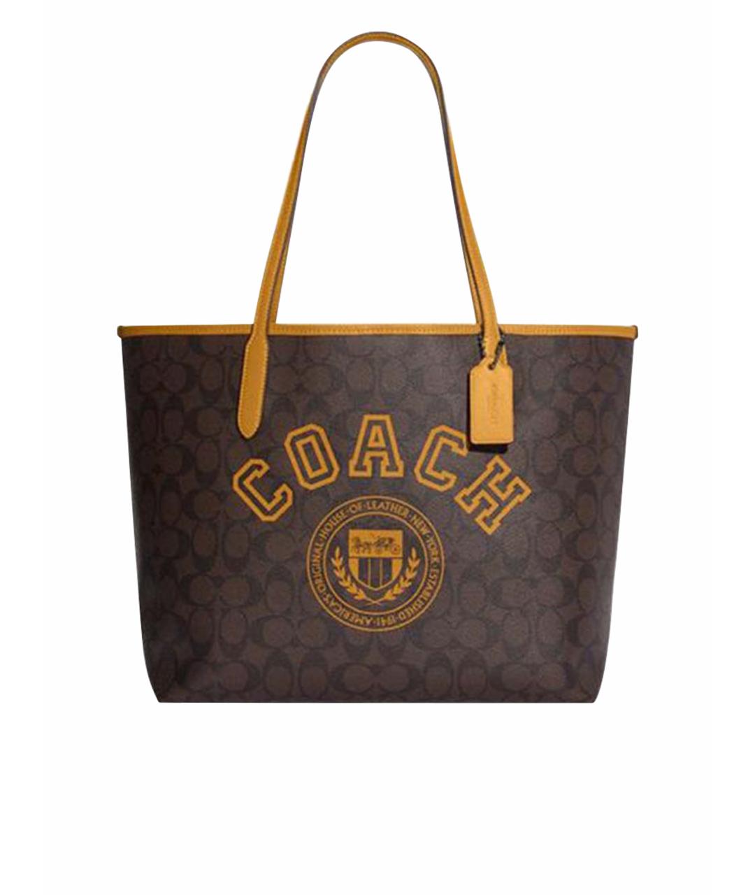 COACH Коричневая сумка тоут, фото 1