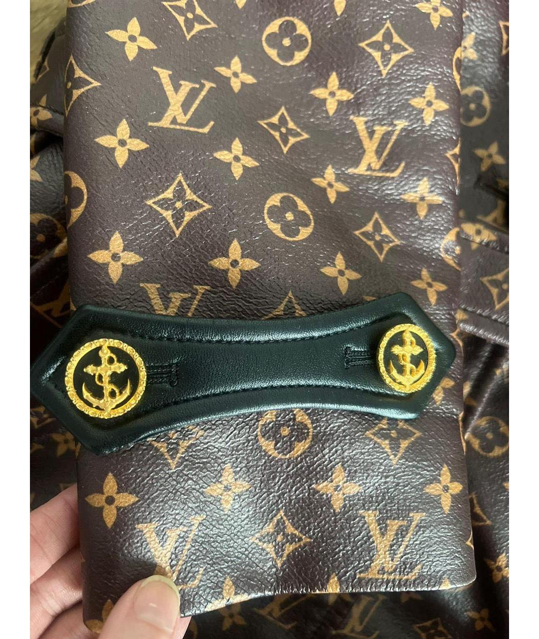 LOUIS VUITTON Коричневый кожаный тренч/плащ, фото 3