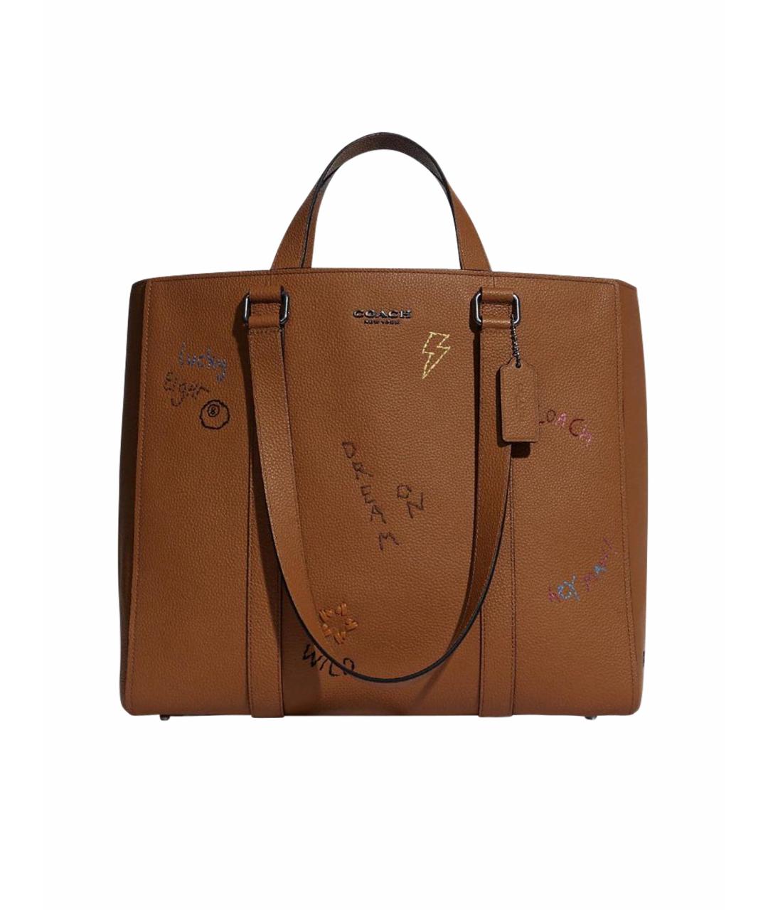 COACH Коричневая кожаная сумка тоут, фото 1