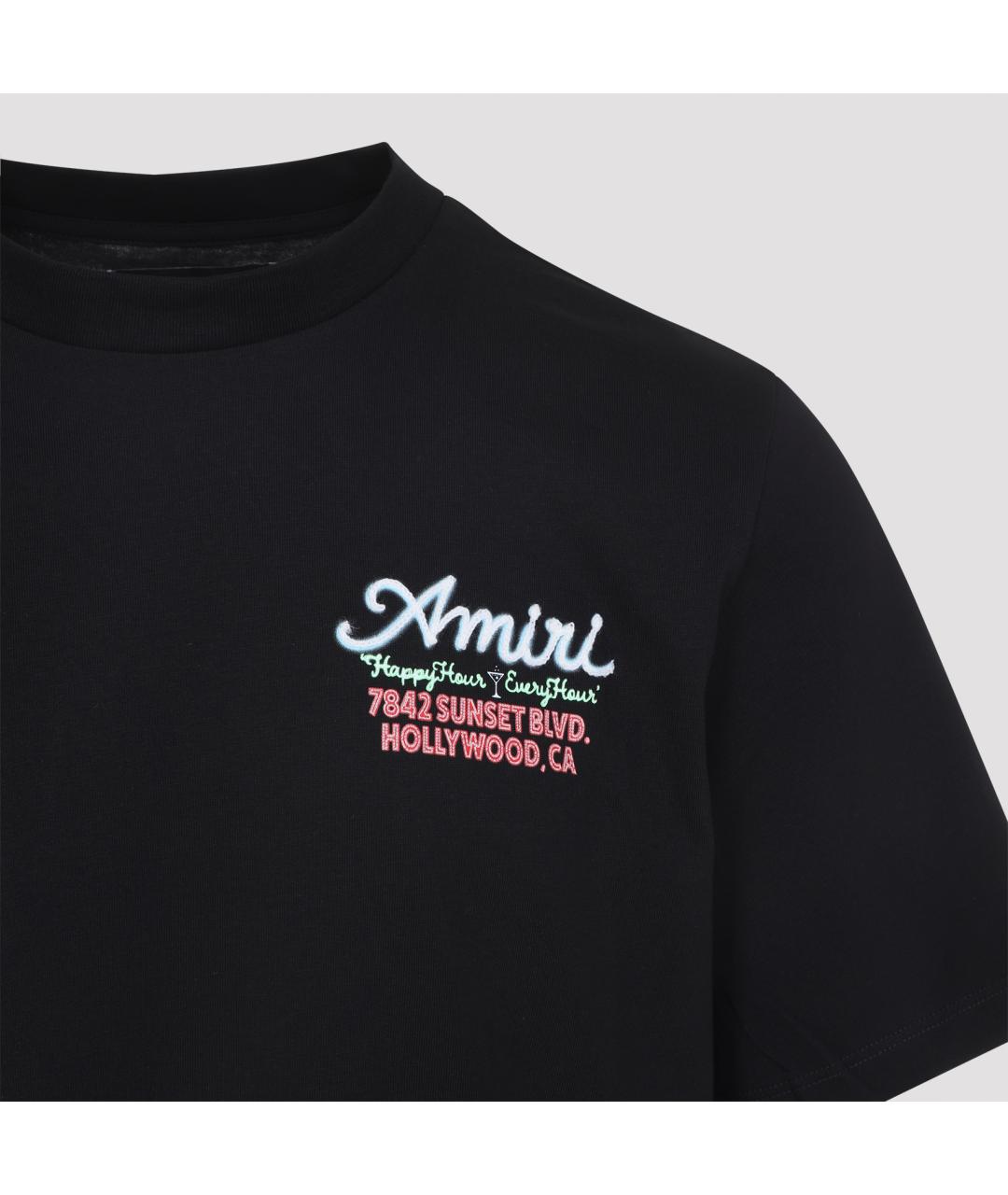 AMIRI Черная хлопковая футболка, фото 4