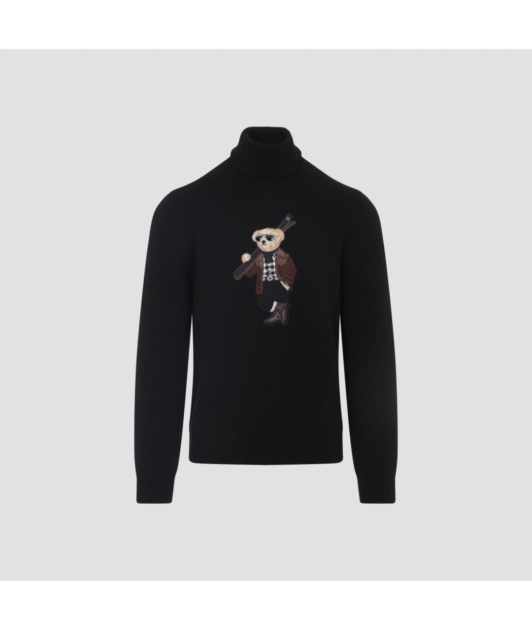 RALPH LAUREN PURPLE LABEL Черный кашемировый джемпер / свитер, фото 2
