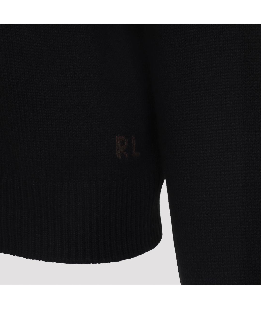 RALPH LAUREN PURPLE LABEL Черный кашемировый джемпер / свитер, фото 4