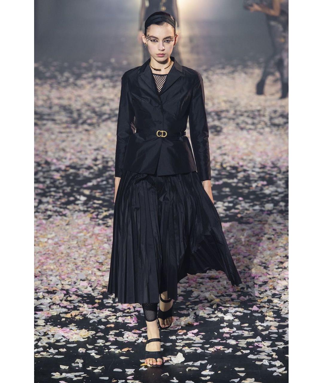 CHRISTIAN DIOR Черный шелковый костюм с юбками, фото 7