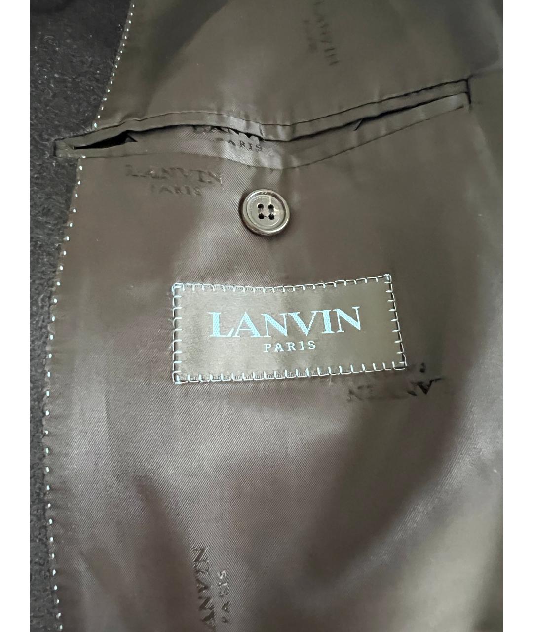 LANVIN Черное шерстяное пальто, фото 4