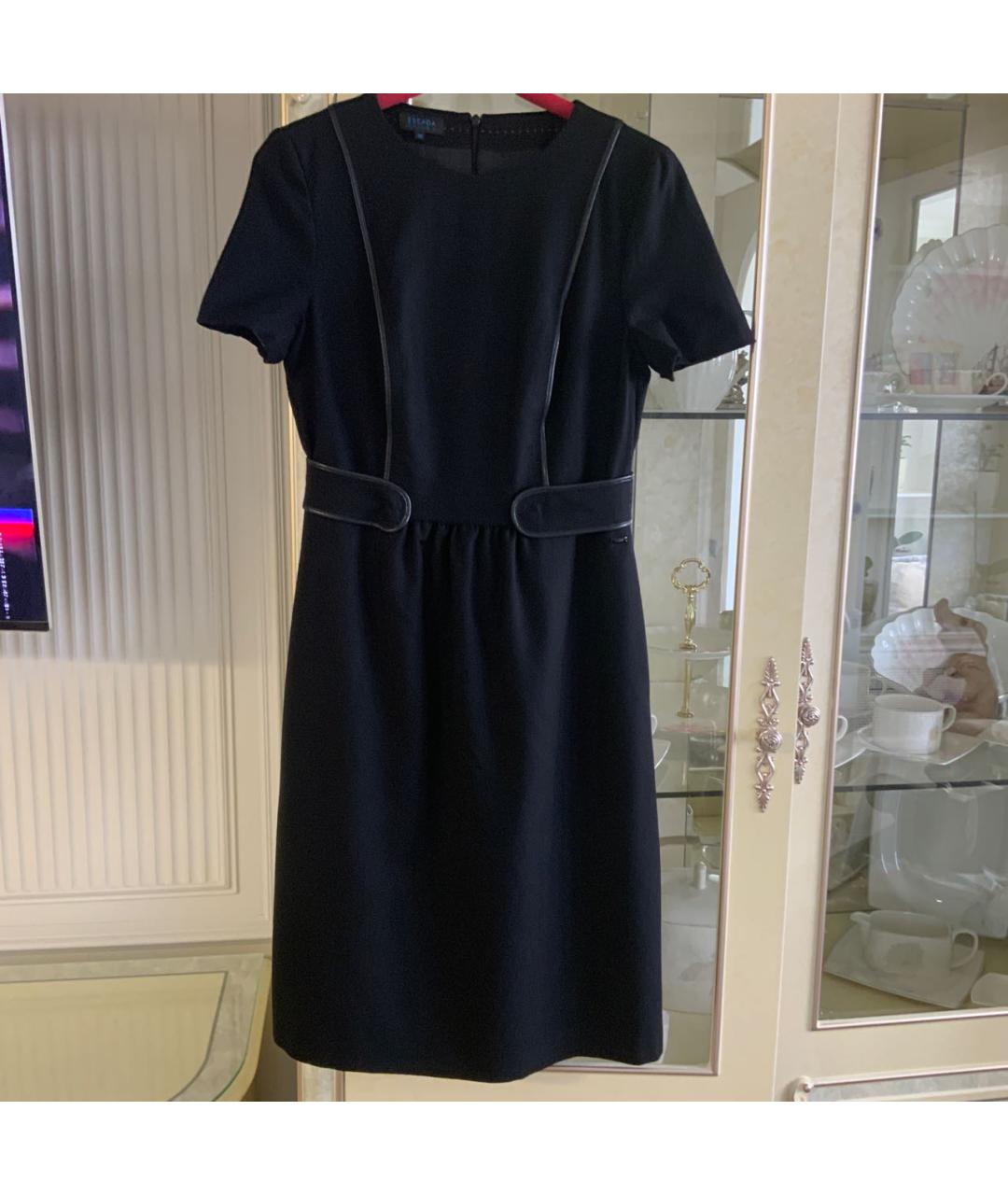 ESCADA Черное шерстяное повседневное платье, фото 9