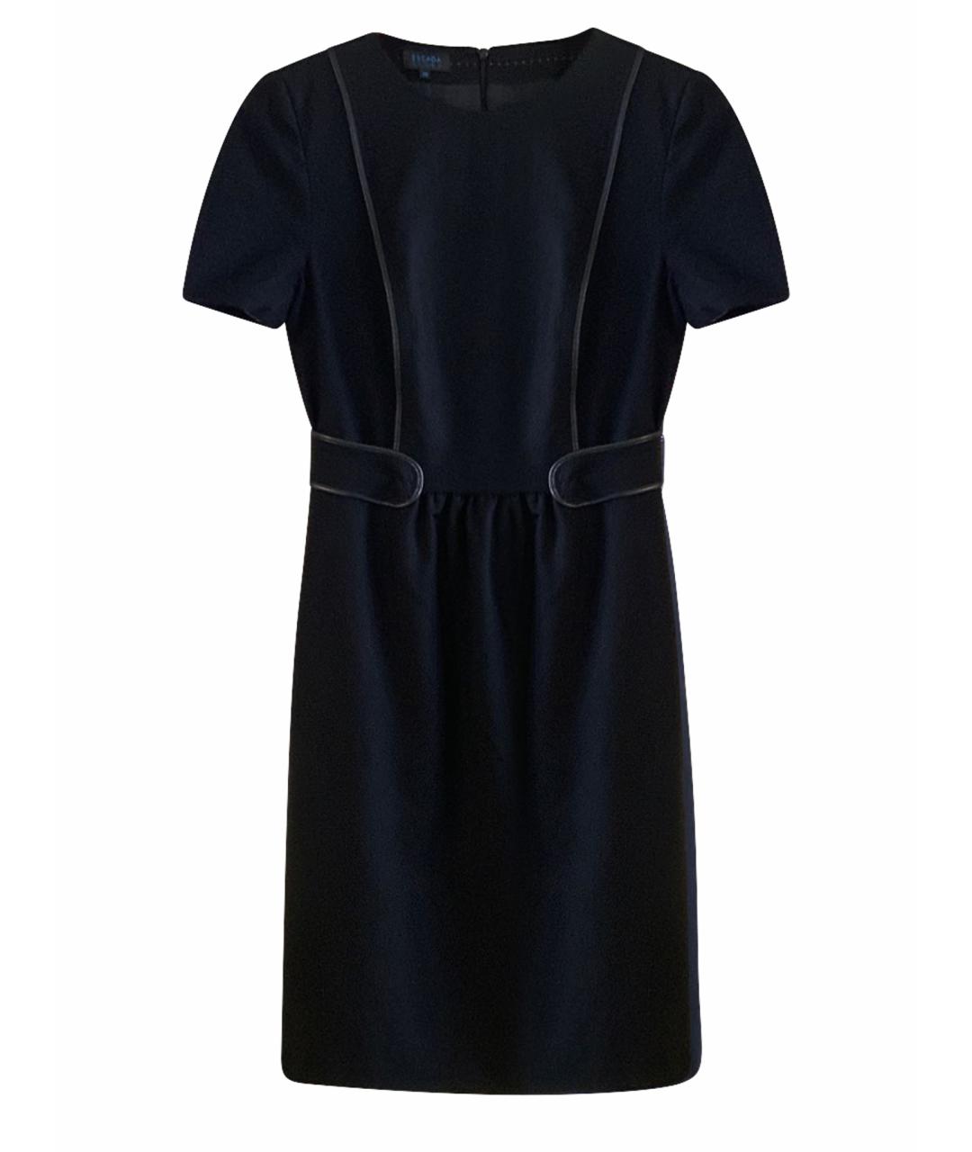 ESCADA Черное шерстяное повседневное платье, фото 1