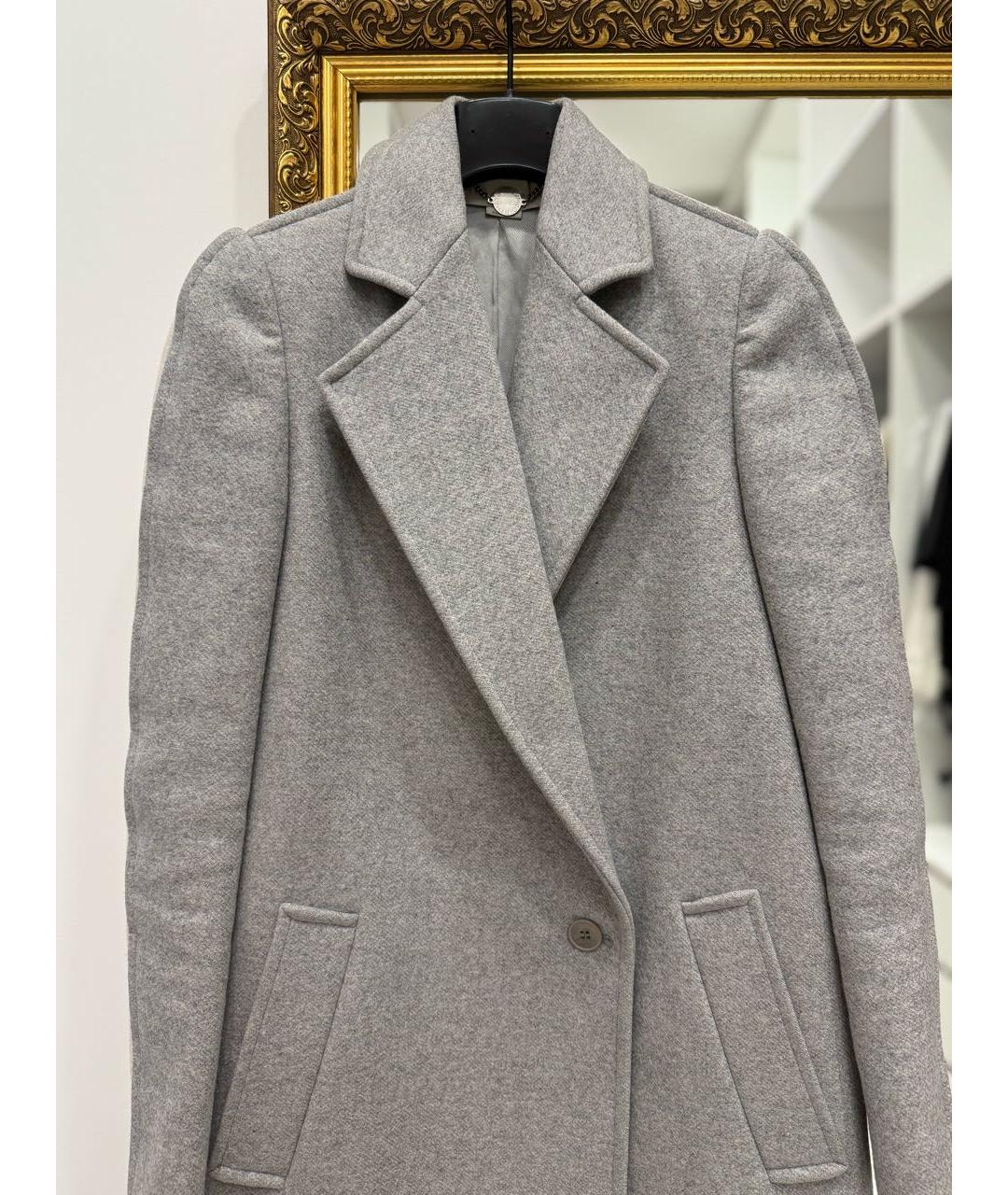 STELLA MCCARTNEY Серое шерстяное пальто, фото 2