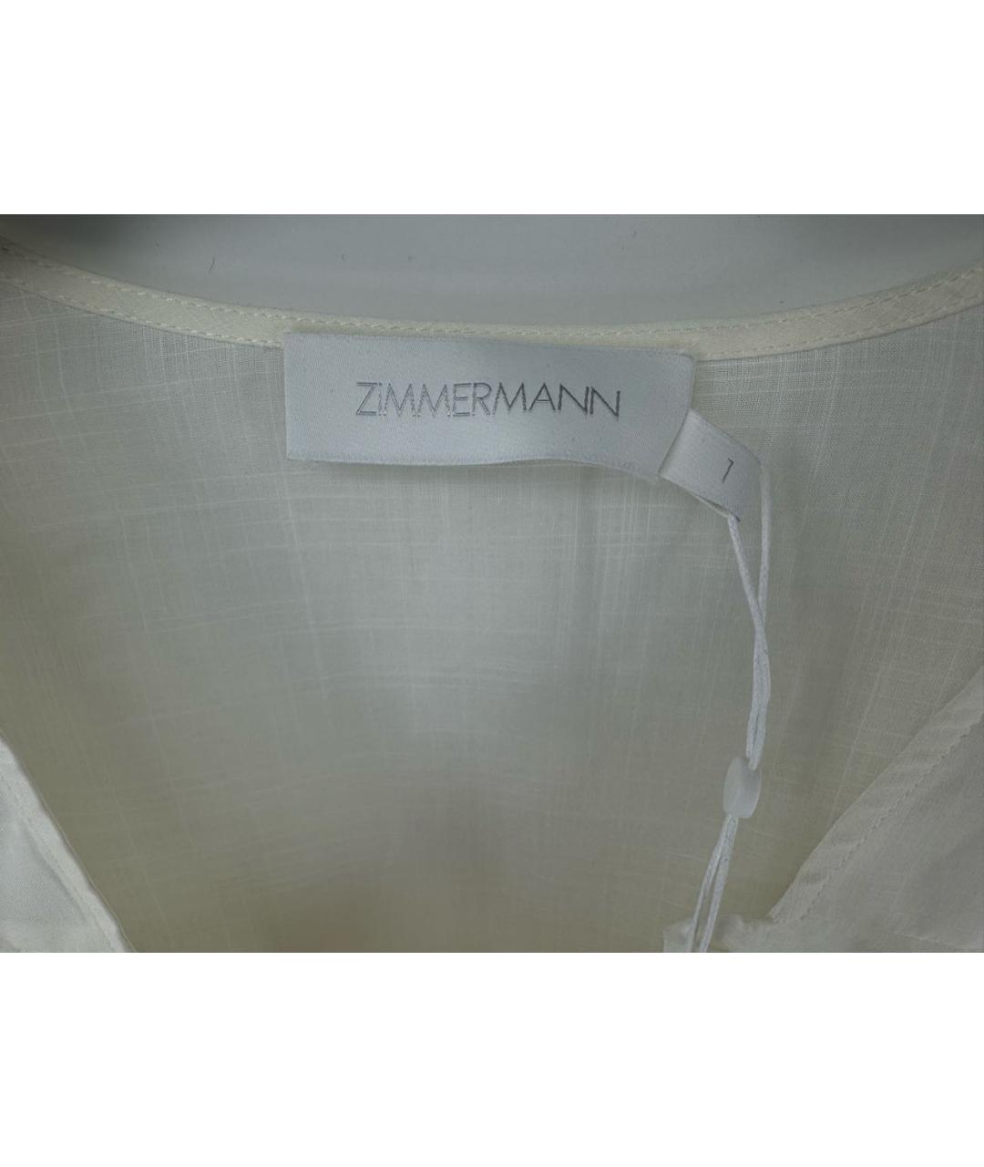 ZIMMERMANN Белая хлопковая блузы, фото 6