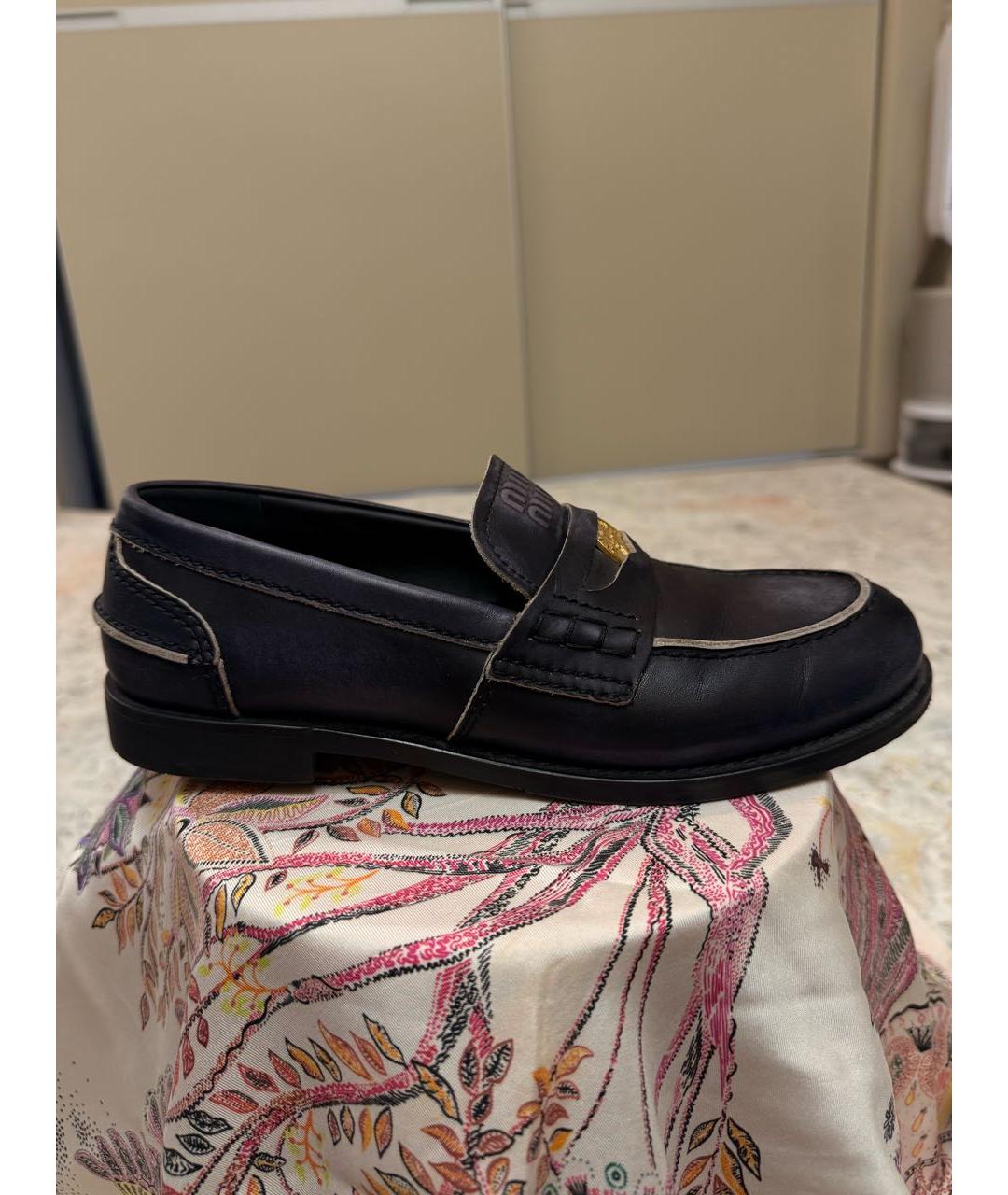 MIU MIU Черные кожаные лоферы, фото 8
