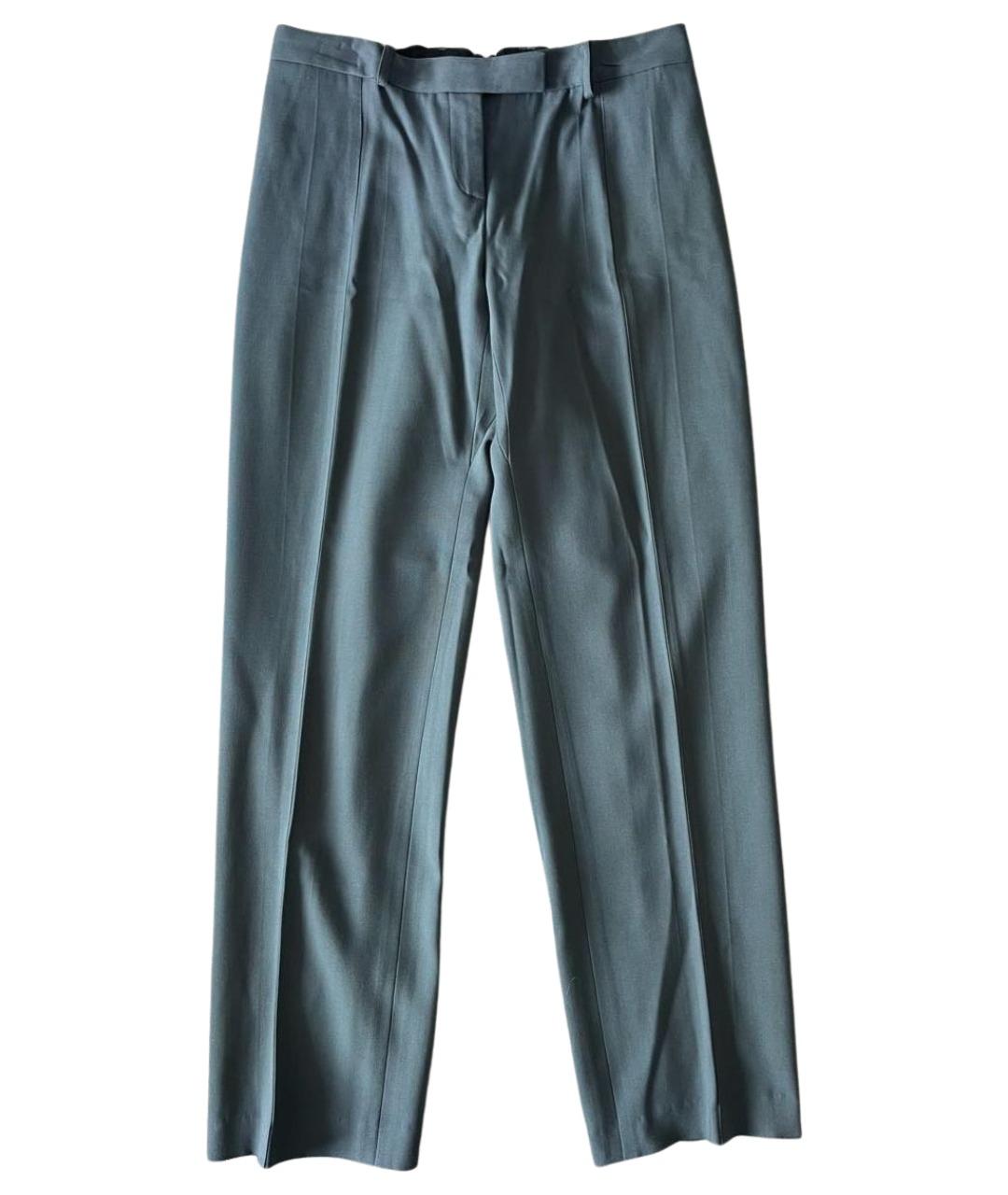 ALBERTA FERRETTI Зеленые вискозные прямые брюки, фото 1